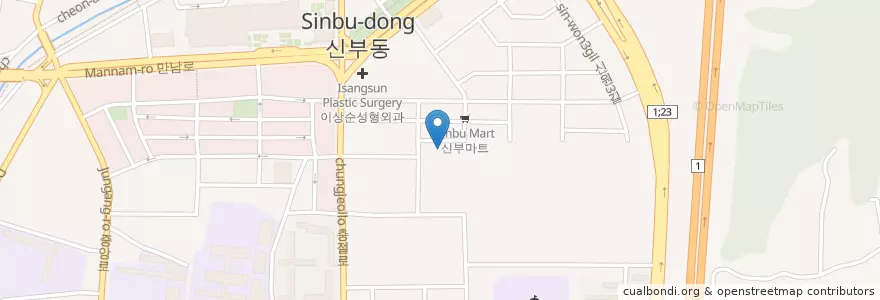 Mapa de ubicacion de 신안동행정복지센터 en 韩国/南韓, 忠清南道, 天安市, 东南区.