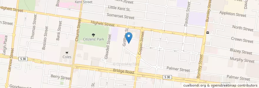 Mapa de ubicacion de The Richmond Dentist en 오스트레일리아, Victoria, City Of Yarra.