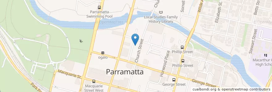 Mapa de ubicacion de Lao-der, Lao & Thai Cuisine en オーストラリア, ニューサウスウェールズ, Sydney, City Of Parramatta Council.