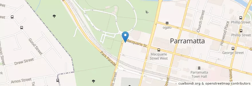 Mapa de ubicacion de The Shed Cafe Parramatta en أستراليا, نيوساوث ويلز, Sydney, City Of Parramatta Council.
