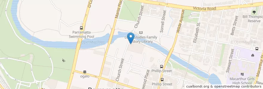 Mapa de ubicacion de Bay Vista en Australia, New South Wales, Sydney, City Of Parramatta Council.