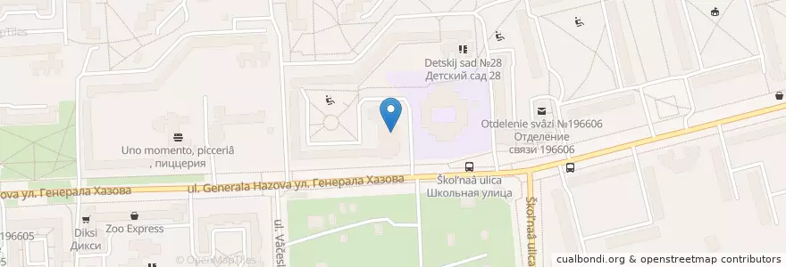 Mapa de ubicacion de Горздрав en Russie, District Fédéral Du Nord-Ouest, Oblast De Léningrad, Saint-Pétersbourg, Пушкинский Район, Пушкин.
