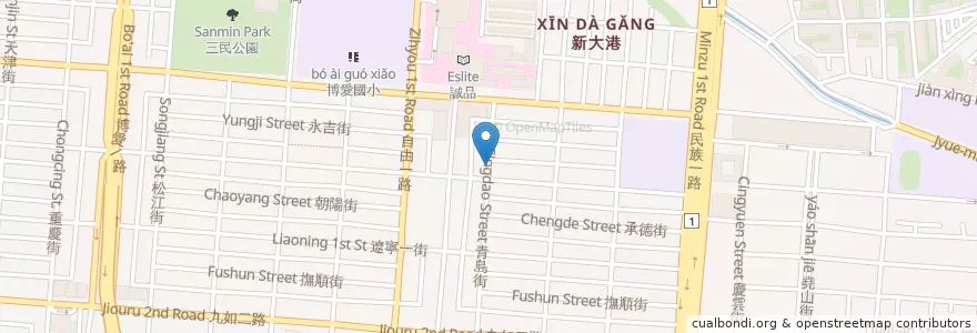 Mapa de ubicacion de 清心素食快餐 en Тайвань, Гаосюн, 三民區.