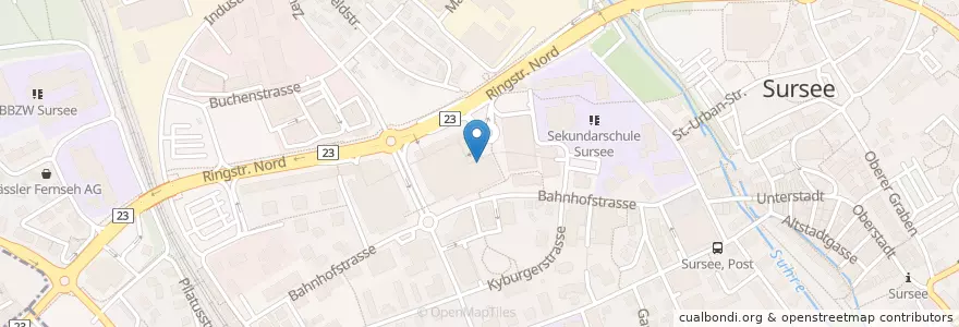 Mapa de ubicacion de Bachmann en Suíça, Luzern, Sursee.