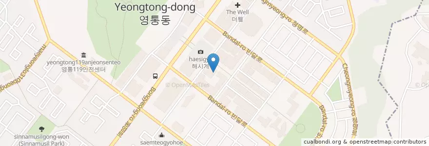 Mapa de ubicacion de 박문각 행정고시학원 en South Korea, Gyeonggi-Do, Suwon-Si, 영통구.