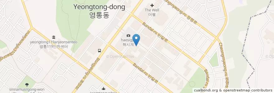 Mapa de ubicacion de 아마스빈 en Korea Selatan, Gyeonggi, 수원시, 영통구.