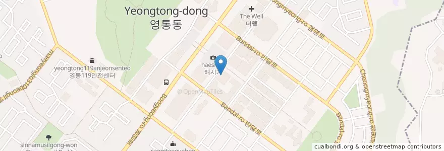 Mapa de ubicacion de 디델리 en Südkorea, Gyeonggi-Do, 수원시, 영통구.
