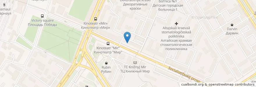 Mapa de ubicacion de Гармония здоровья en Russia, Siberian Federal District, Altai Krai, Городской Округ Барнаул.