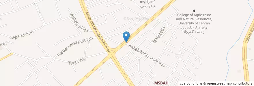 Mapa de ubicacion de مطب دکتر علی بهاور - طب کار en إیران, محافظة ألبرز, شهرستان کرج, بخش مرکزی شهرستان کرج, کرج.