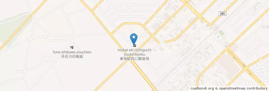 Mapa de ubicacion de 東海駅西口郵便局 en Japon, Préfecture D'Ibaraki, 那珂郡, Tokai.