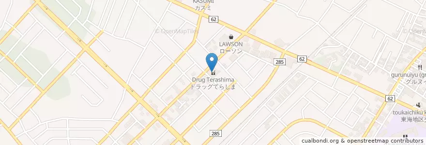 Mapa de ubicacion de ドラッグてらしま (Drug Terashima) en Japon, Préfecture D'Ibaraki, 那珂郡, Tokai.