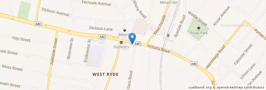 Mapa de ubicacion de Medical Centre en 오스트레일리아, New South Wales, 시드니, Council Of The City Of Ryde.