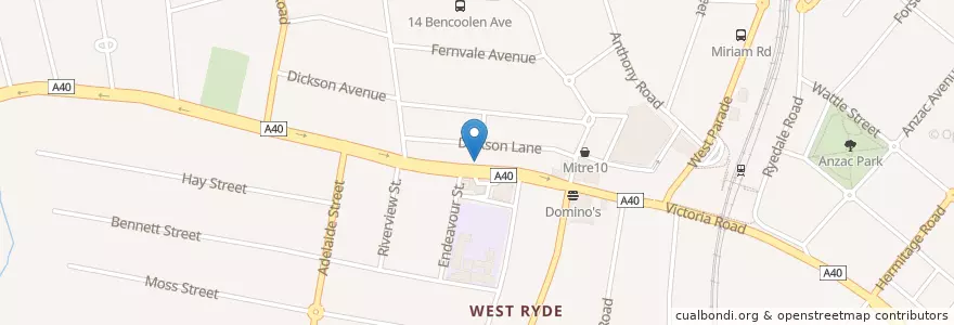 Mapa de ubicacion de Deep 6 en Australie, Nouvelle Galles Du Sud, Sydney, Council Of The City Of Ryde.