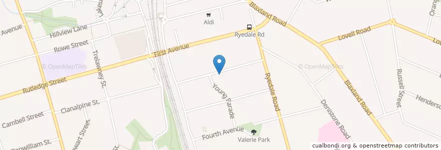 Mapa de ubicacion de Hawks on Second Avenue en Australie, Nouvelle Galles Du Sud, Sydney, Council Of The City Of Ryde.