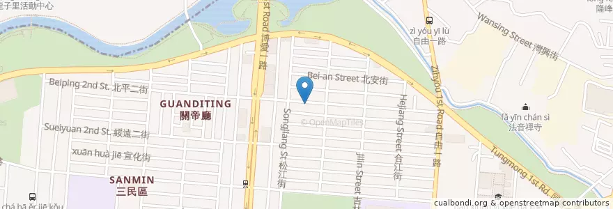 Mapa de ubicacion de 北平A店 en Тайвань, Гаосюн, 三民區.