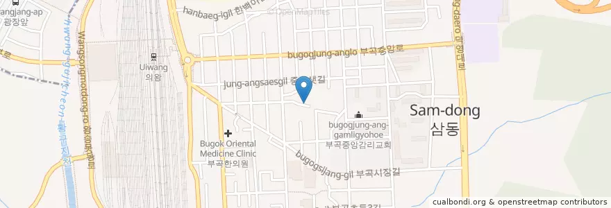Mapa de ubicacion de 부곡동 en 대한민국, 경기도, 의왕시, 부곡동.