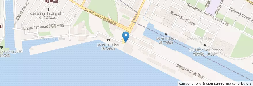 Mapa de ubicacion de 圓石酸奶 en 臺灣, 高雄市, 鼓山區.