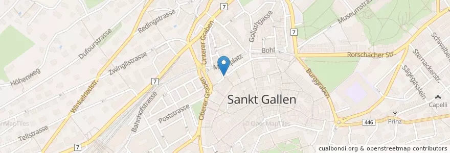 Mapa de ubicacion de chez Fritz en Suíça, Sankt Gallen, Wahlkreis St. Gallen, St. Gallen.