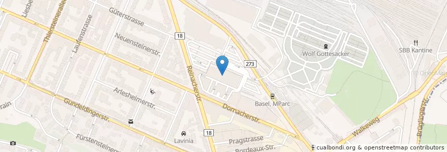 Mapa de ubicacion de Migros Restaurant en Zwitserland, Bazel-Stad, Bazel.