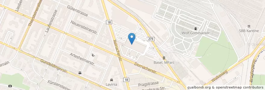 Mapa de ubicacion de Migros Take-Away en Svizzera, Basilea Città, Basel.