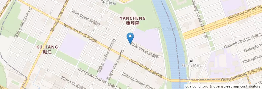 Mapa de ubicacion de 小蘭排骨飯 en 臺灣, 高雄市, 鹽埕區.