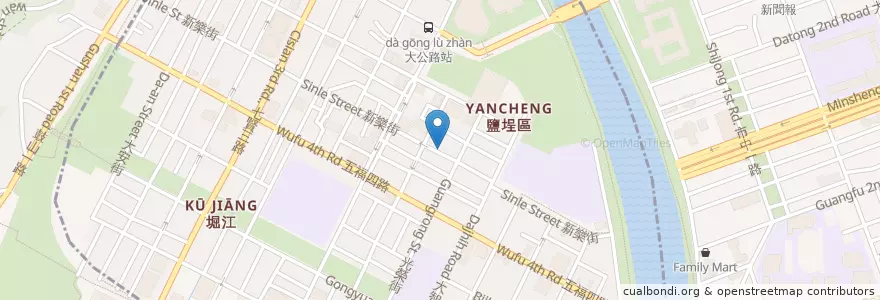 Mapa de ubicacion de 阿梅排骨飯 en 臺灣, 高雄市, 鹽埕區.