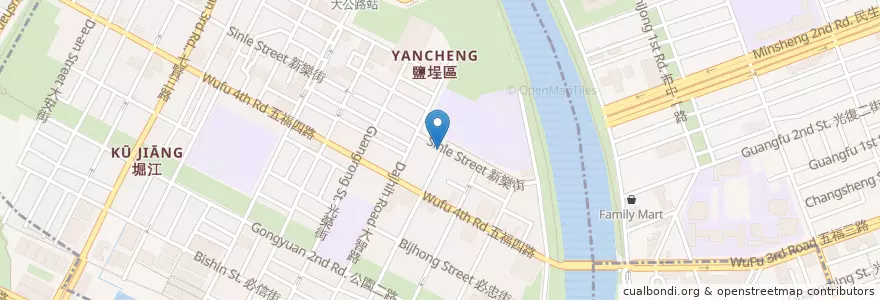 Mapa de ubicacion de 千葉養生素食 en Tayvan, Kaohsiung, 鹽埕區.