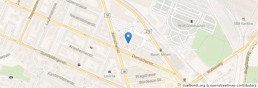 Mapa de ubicacion de Dropa Dreispitz en Suiza, Basilea-Ciudad, Basilea.