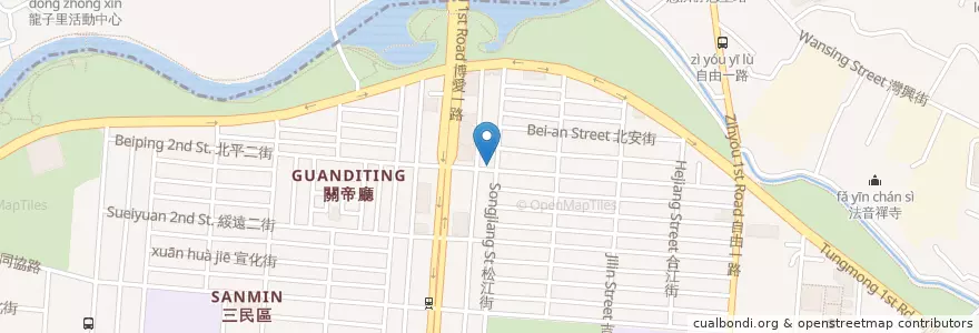 Mapa de ubicacion de 福州麵 en تایوان, کائوهسیونگ, 三民區.