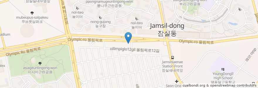 Mapa de ubicacion de 맥도날드 신천점 en Corée Du Sud, Séoul, 송파구, 잠실2동.