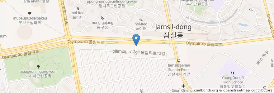 Mapa de ubicacion de 롯데리아 잠실새내점 en Korea Selatan, 서울, 송파구, 잠실2동.