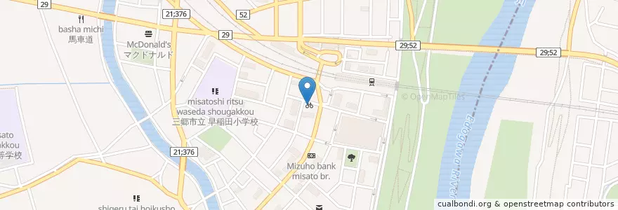 Mapa de ubicacion de 日高屋三郷店 en Jepun, 埼玉県, 三郷市.