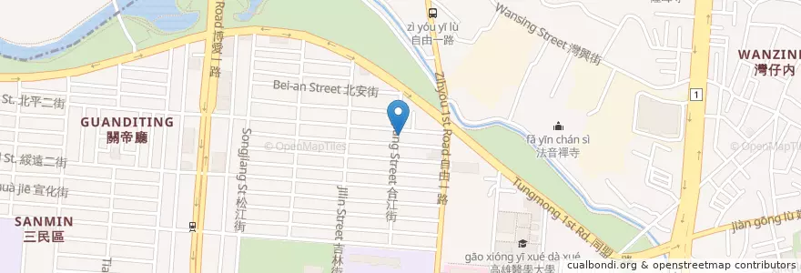Mapa de ubicacion de 鼎新美食便當坊 en Taiwan, Kaohsiung, Sanmin District.