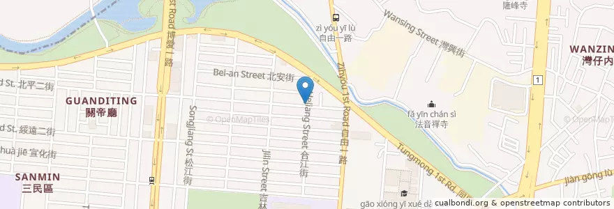 Mapa de ubicacion de 王媽媽早餐店 en 타이완, 가오슝시, 싼민구.