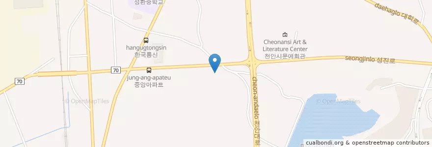 Mapa de ubicacion de 천안배원예농협 en Güney Kore, 충청남도, 천안시, 서북구, 성환읍.
