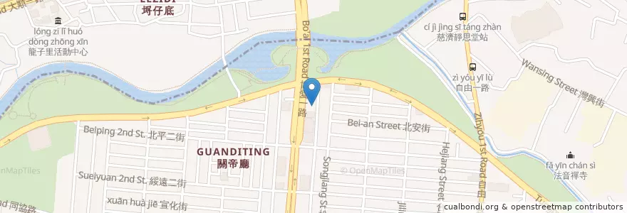 Mapa de ubicacion de 高紅北極殿 en Tayvan, Kaohsiung, 三民區.