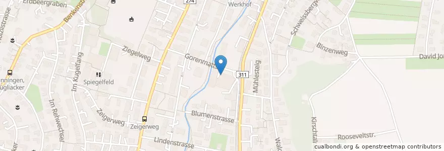 Mapa de ubicacion de Sun Store Apotheke en Switzerland, Basel-Landschaft, Bezirk Arlesheim, Binningen.