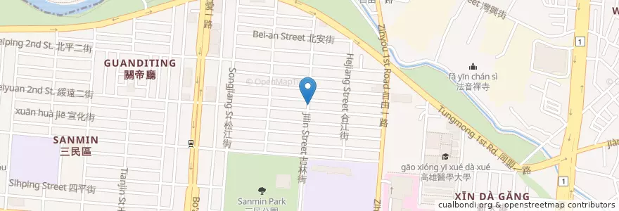 Mapa de ubicacion de 楊家小館 en Taiwan, Kaohsiung, Sanmin.