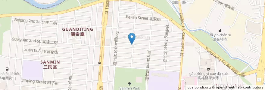 Mapa de ubicacion de 鮮味麵 en 臺灣, 高雄市, 三民區.