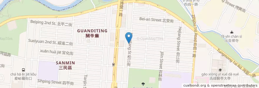 Mapa de ubicacion de 峰拉麵 en 타이완, 가오슝시, 싼민구.