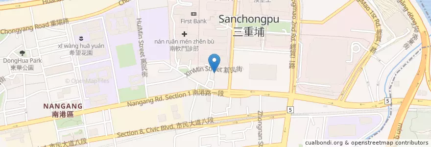 Mapa de ubicacion de 獨角獸咖啡 en تایوان, 新北市, تایپه, 南港區.