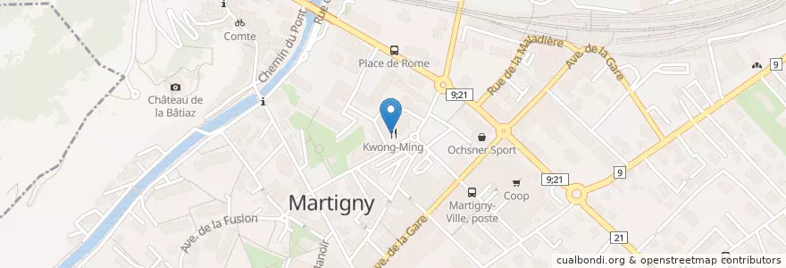 Mapa de ubicacion de Kwong-Ming en Suisse, Valais, Martigny, Martigny.