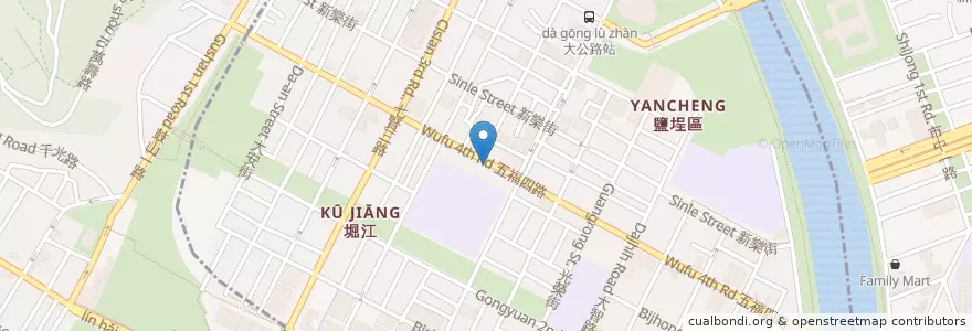 Mapa de ubicacion de 豆菽叔 en Taiwan, Kaohsiung, Distretto Di Yancheng.