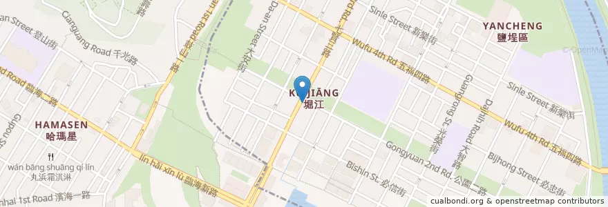 Mapa de ubicacion de 正口味 en 타이완, 가오슝시, 옌청구.