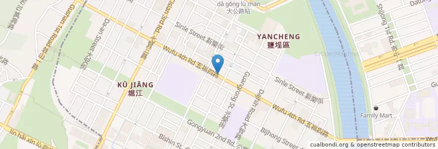 Mapa de ubicacion de 美女ㄟ麵店 en Taiwán, Kaohsiung, 鹽埕區.