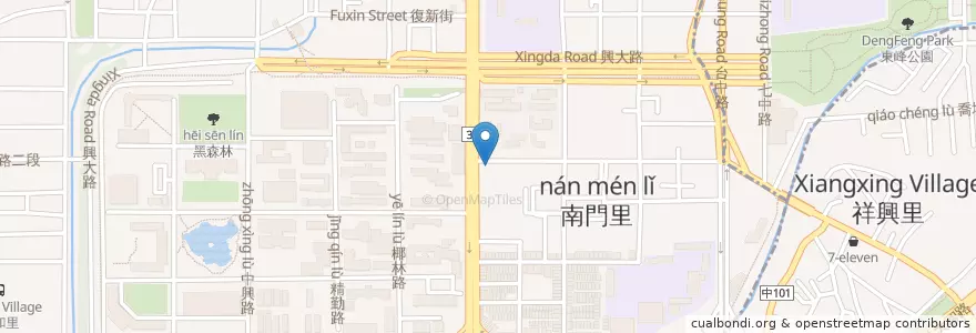 Mapa de ubicacion de 八方雲集 en 臺灣, 臺中市, 南區.