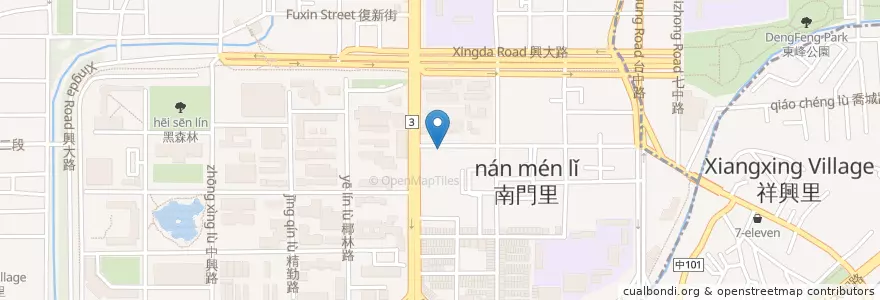 Mapa de ubicacion de 弘大藥局 en تايوان, تاي شانغ, 南區.