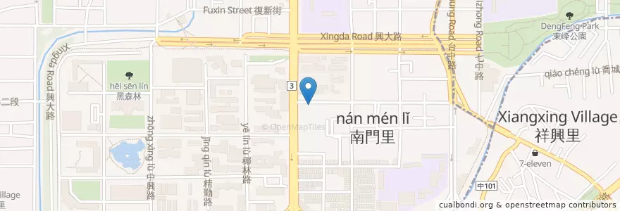Mapa de ubicacion de 南門拉麵亭 en Tayvan, Taichung, 南區.