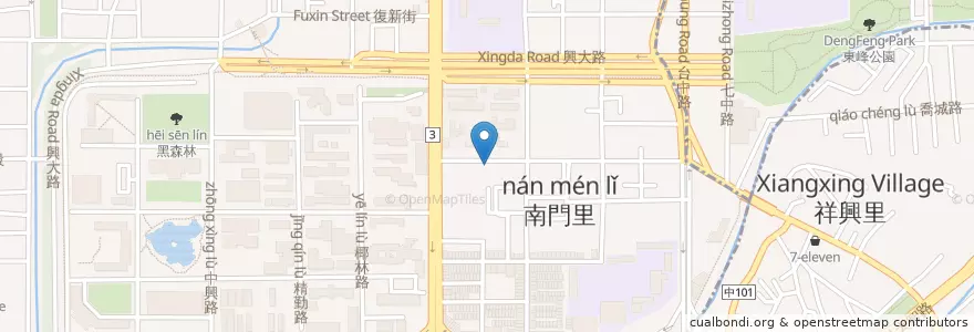 Mapa de ubicacion de 自助餐 en Taiwan, Taichung, South District.
