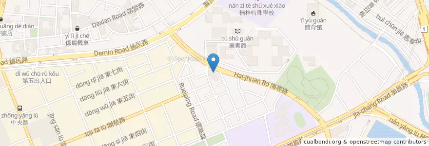 Mapa de ubicacion de 德民動物醫院 en تایوان, کائوهسیونگ, 楠梓區.
